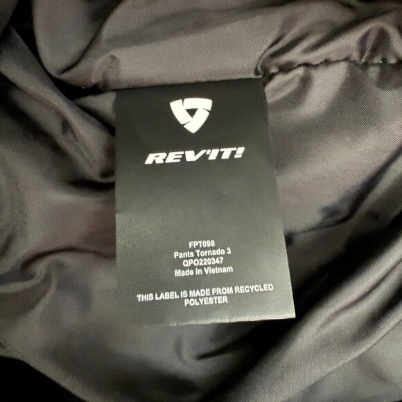 RevIt Tornado 3 Black Motorcycle Pants Men’s XXL Rev'It FPT098 2XL - Picture 5 of 6